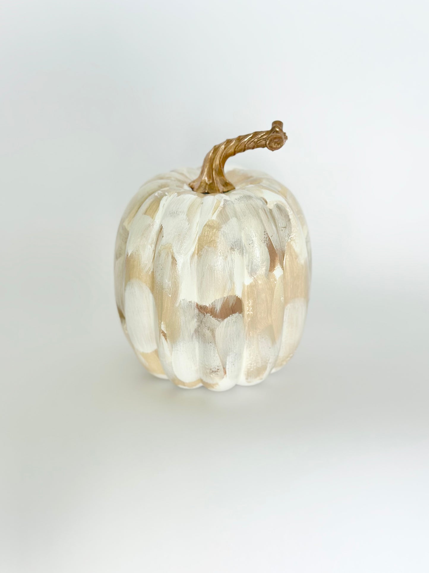Small Neutral Painted Pumpkin 5.5 inch
