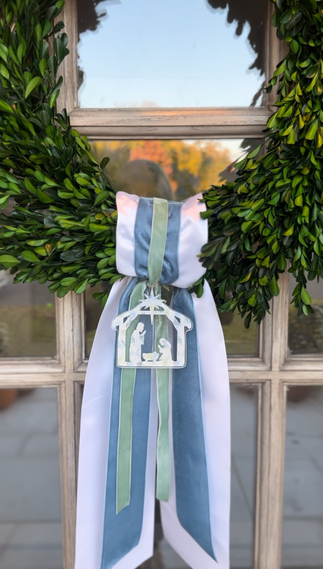 Nativity Acrylic Wreath Charm Preorder
