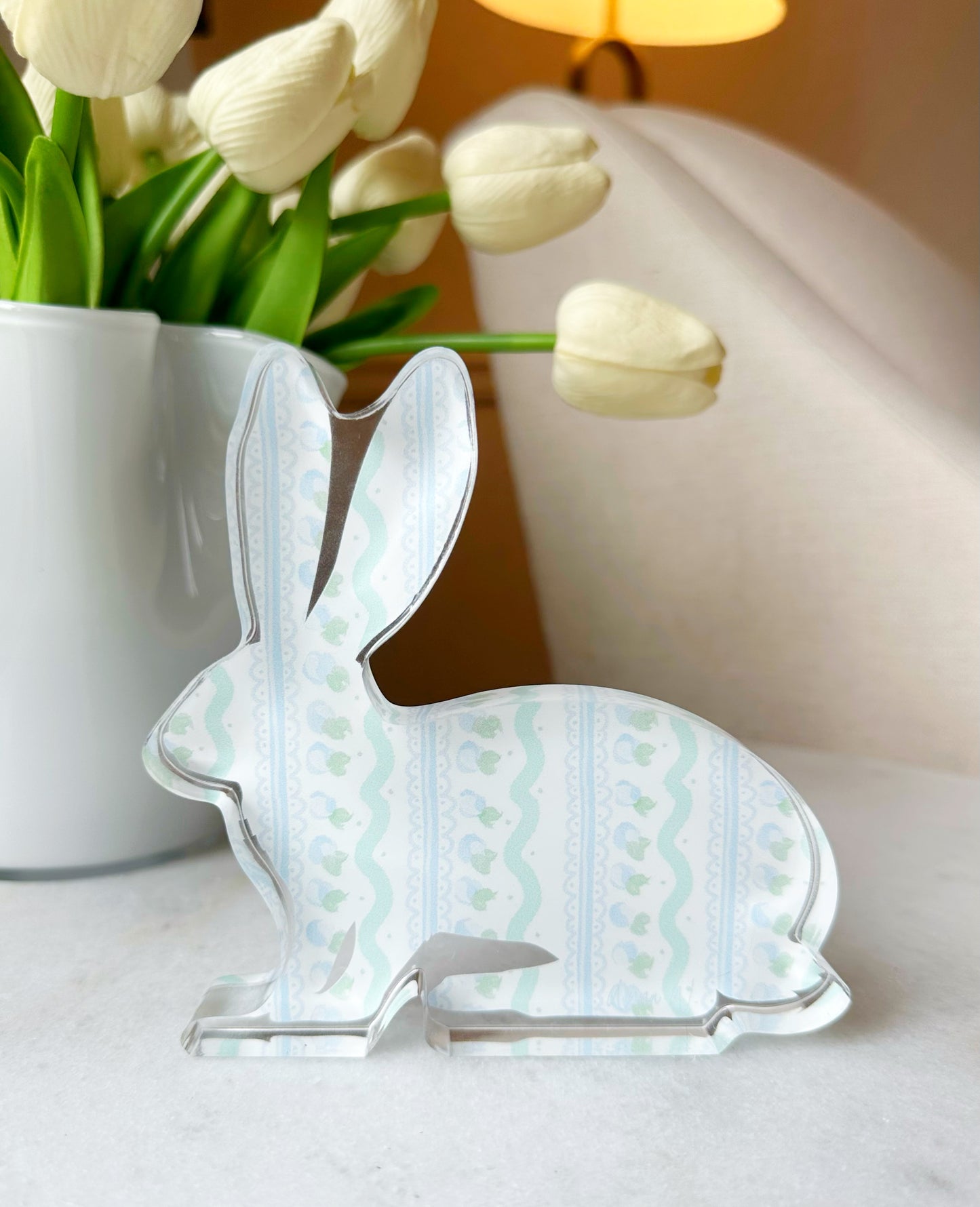 Blue Pattern Acrylic Bunny
