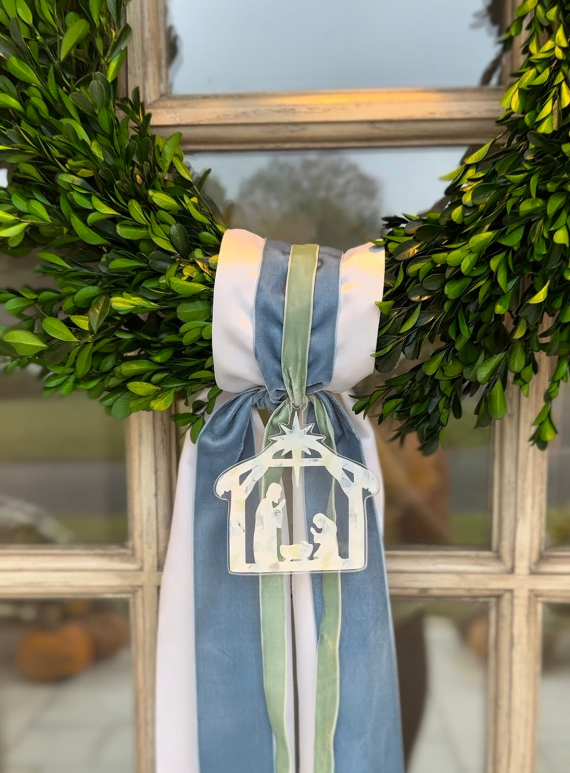 Nativity Acrylic Wreath Charm Preorder
