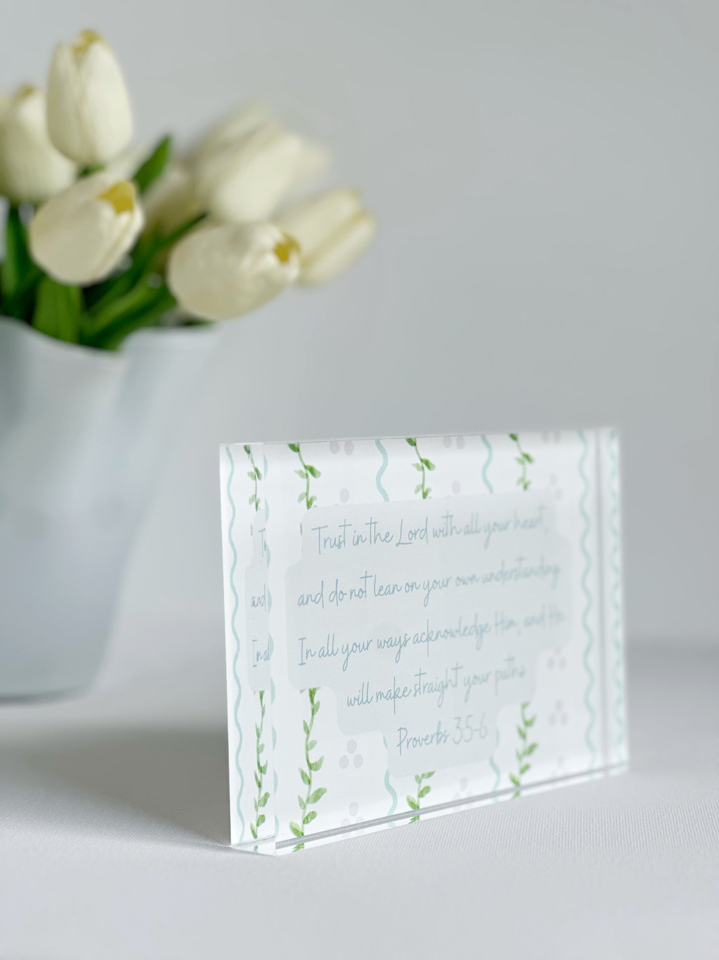 Hope + Vine Bible Verse Acrylic Block