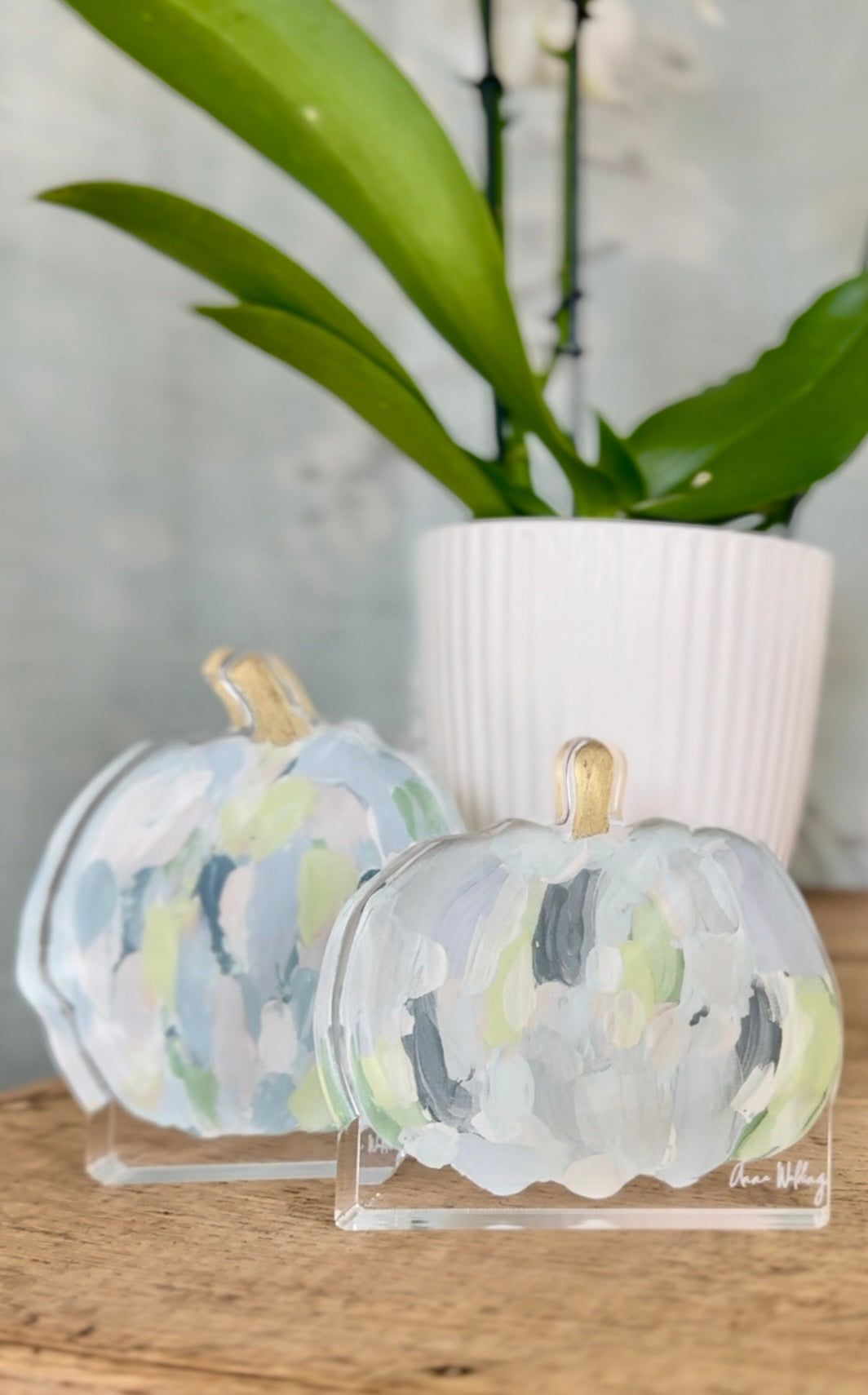 Blue/Green Acrylic Pumpkin