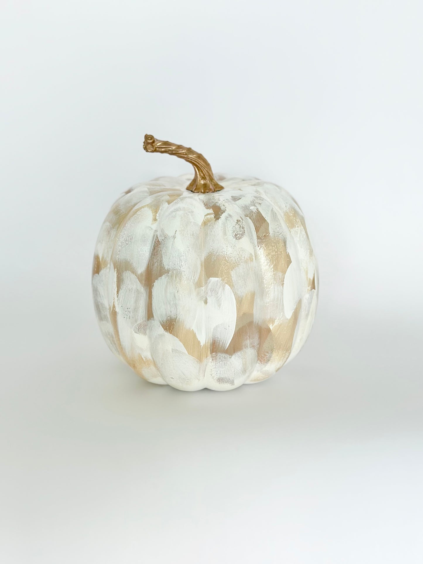 Medium Neutral Painted Pumpkin 7.5 inch
