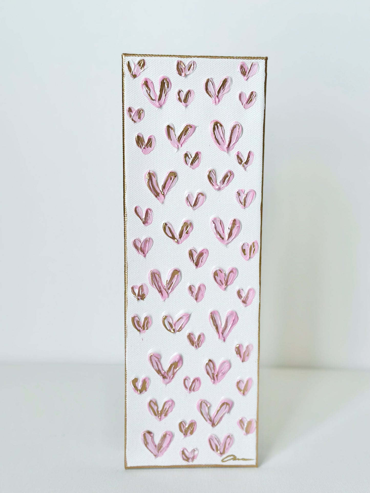 Mini Hearts Canvas 4x12