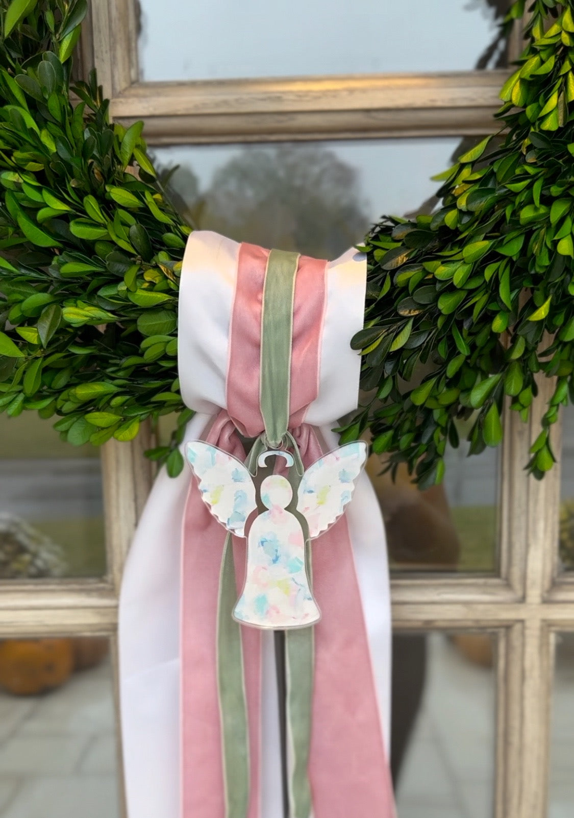 Acrylic Pink Angel Wreath Charm Preorder