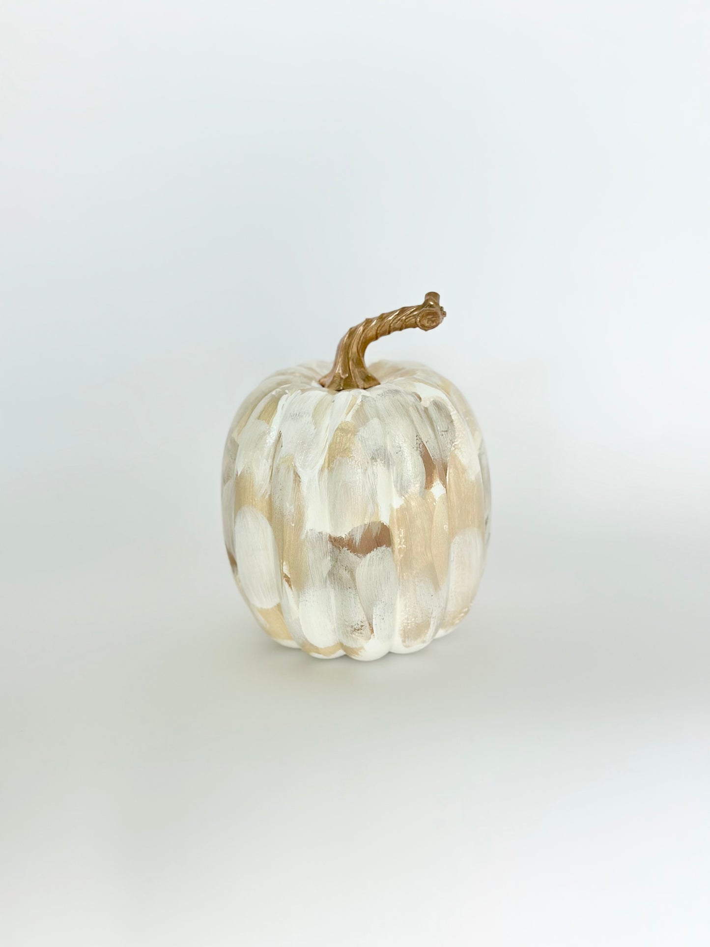 Small Neutral Painted Pumpkin 5.5 inch