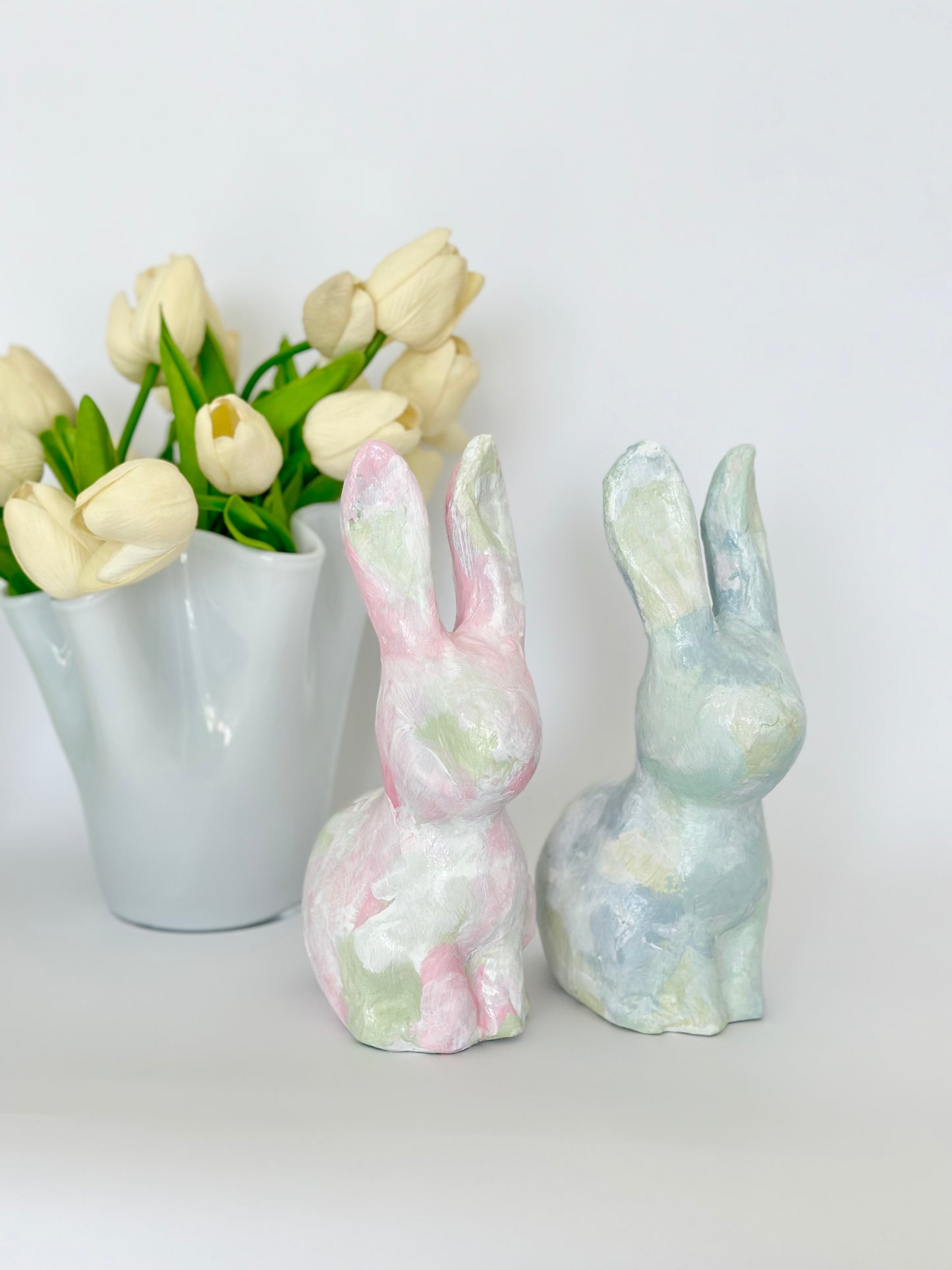 Blue Hand Painted Bunny