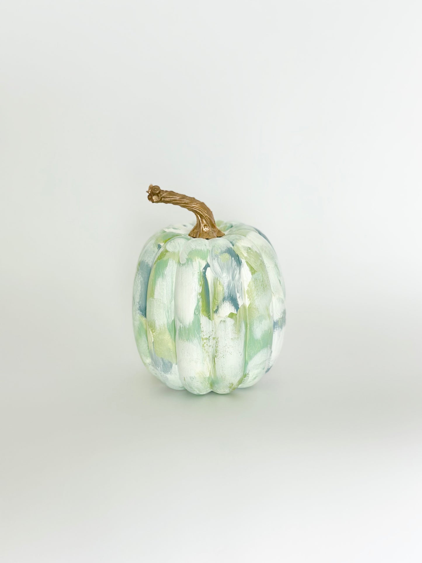 Small Blue/Green Painted Pumpkin 5.5 inch