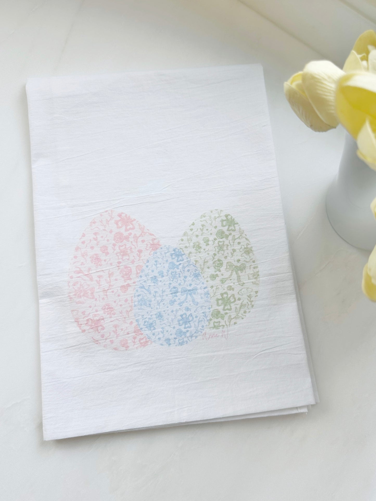 Chinoiserie Easter Eggs Tea Towel