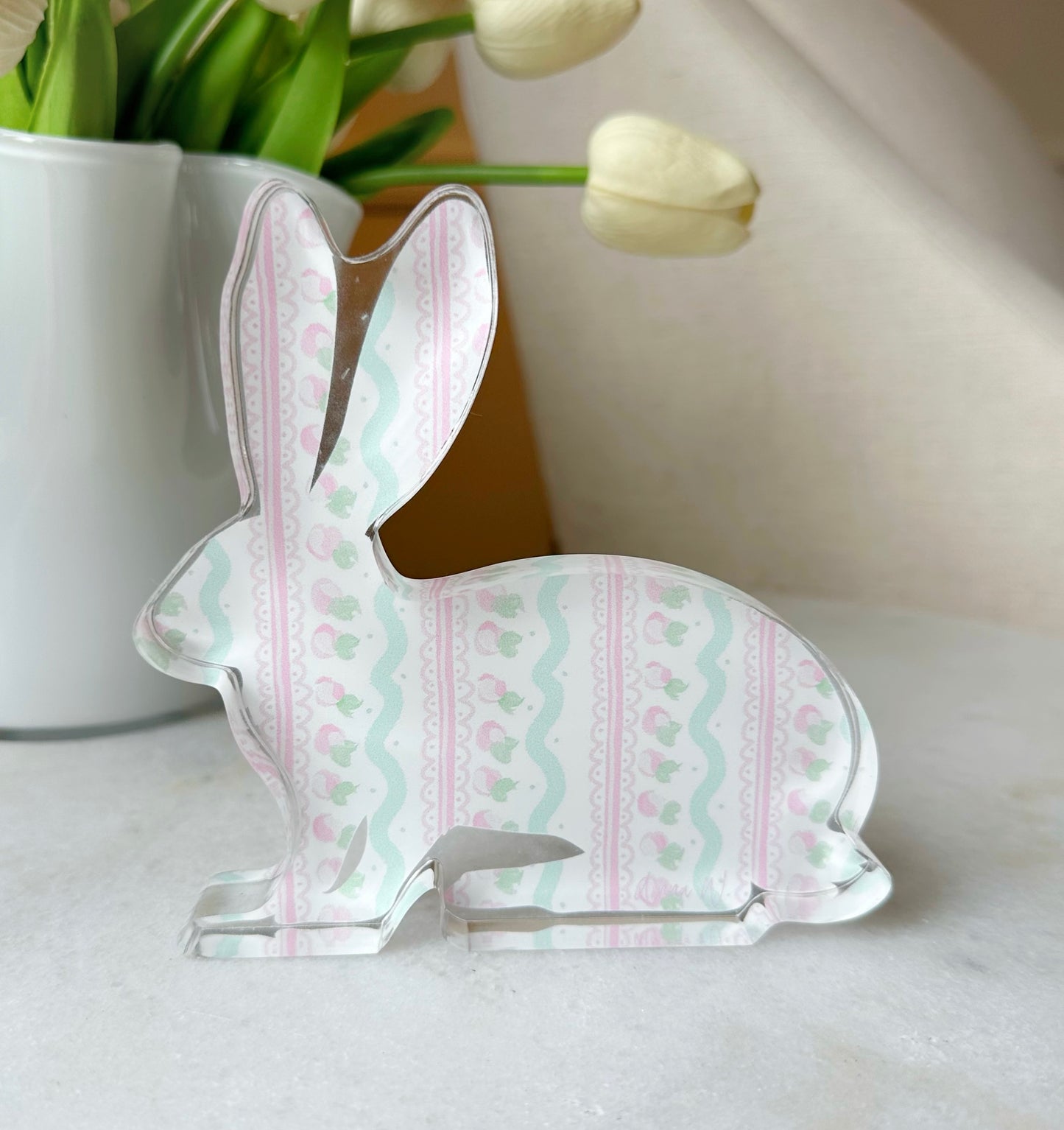 Pink Pattern Acrylic Bunny