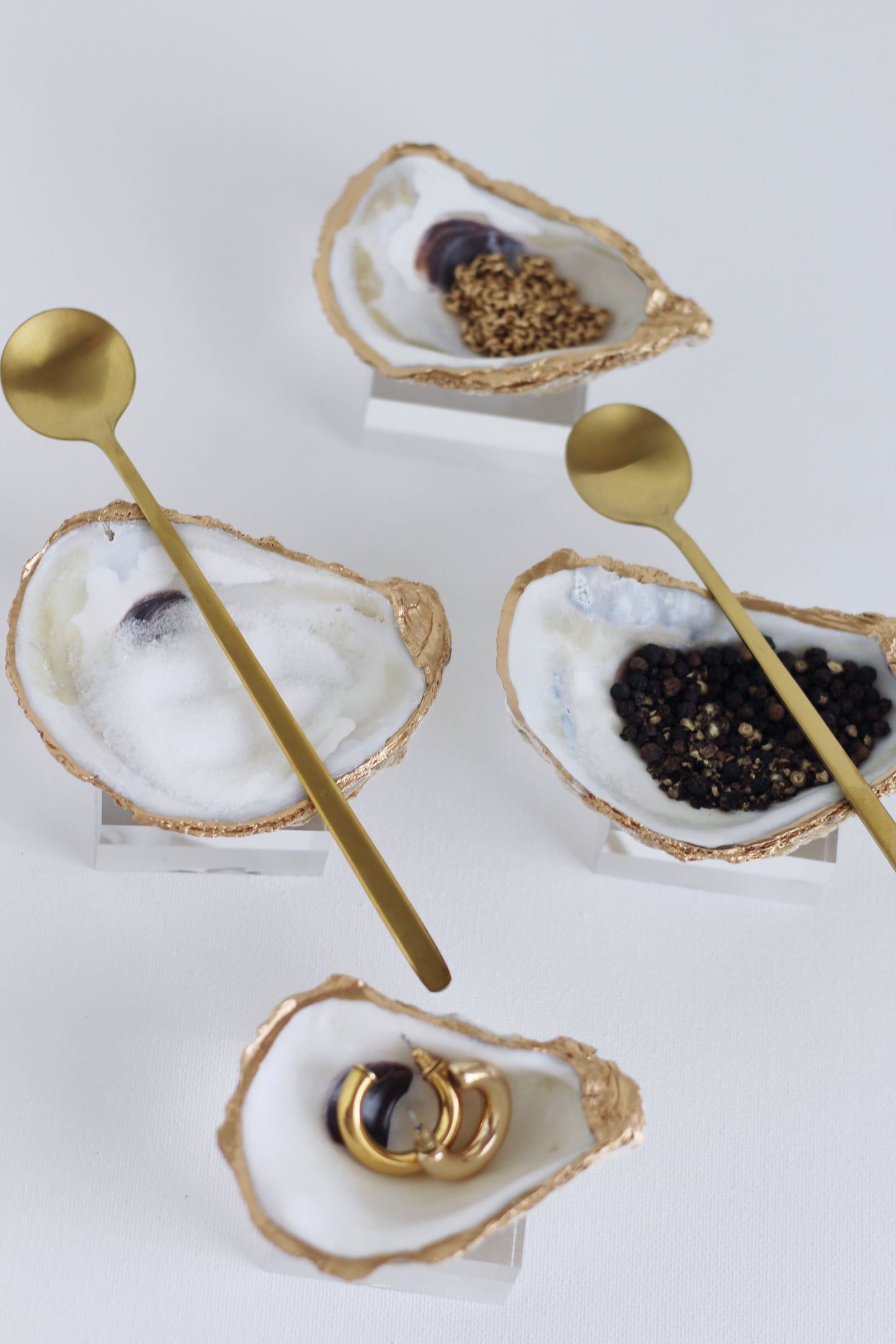 Oyster Trinket Dish on Acrylic