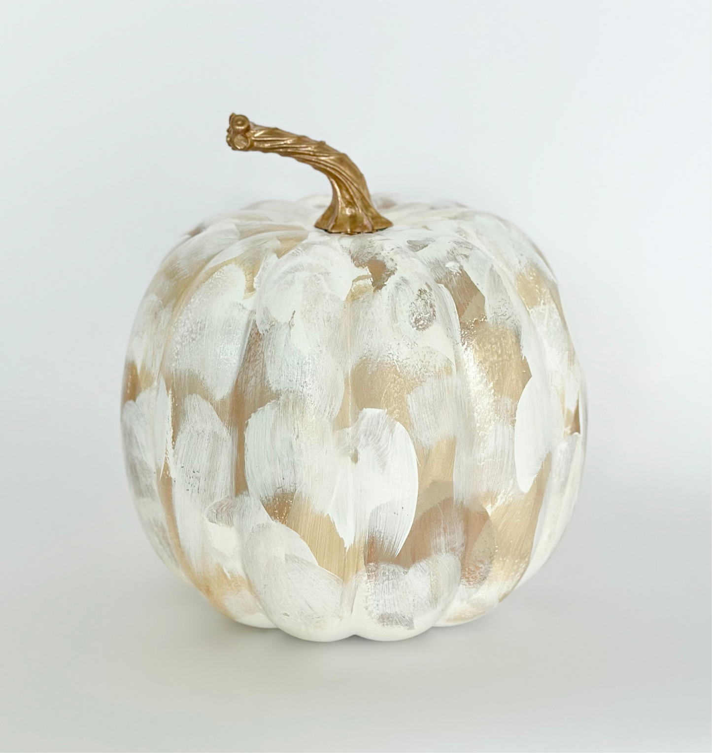 Medium Neutral Painted Pumpkin 7.5 inch