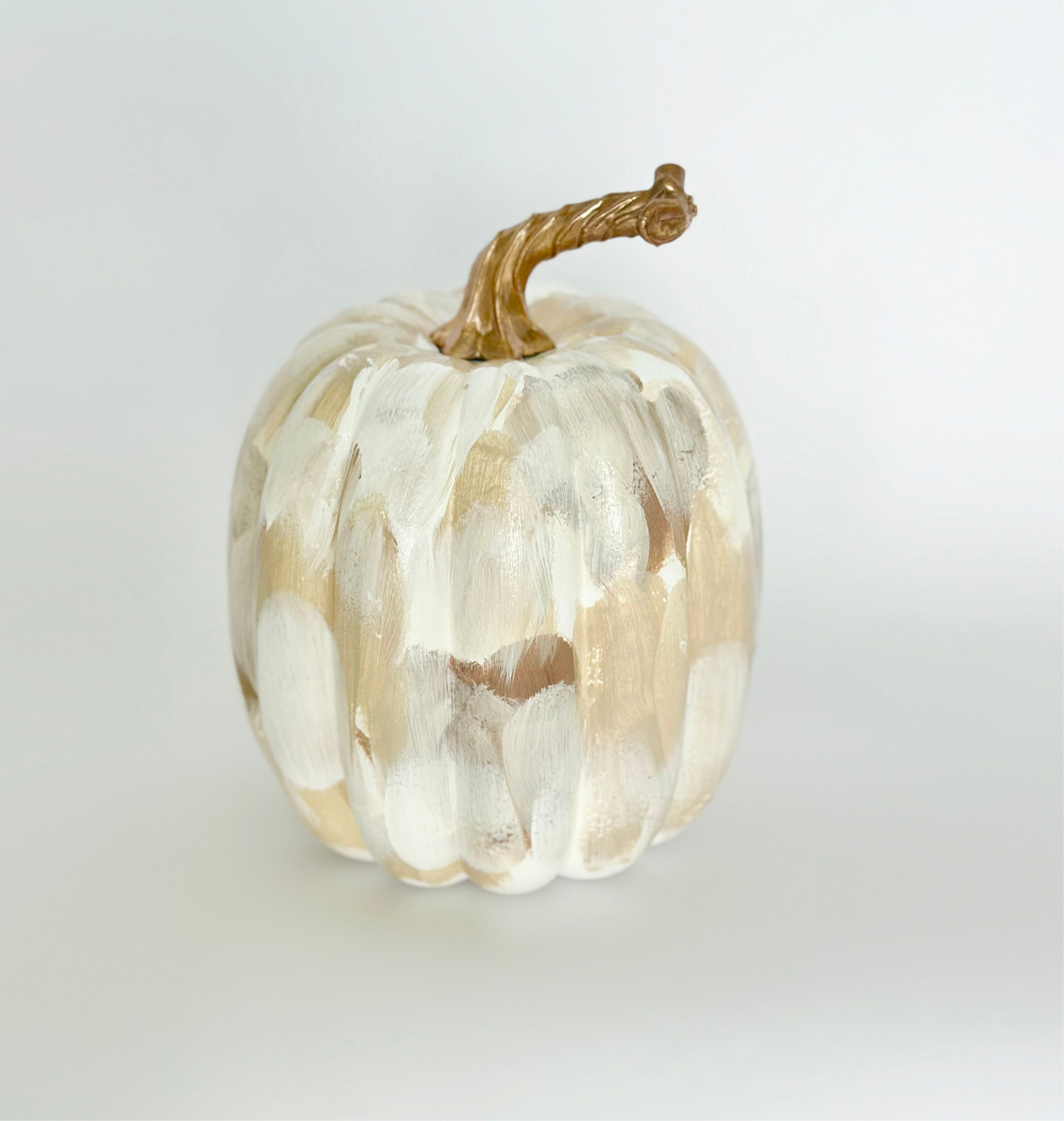Small Neutral Painted Pumpkin 5.5 inch