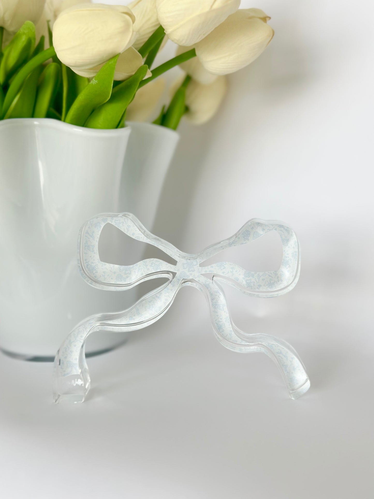 Blue Acrylic Bow