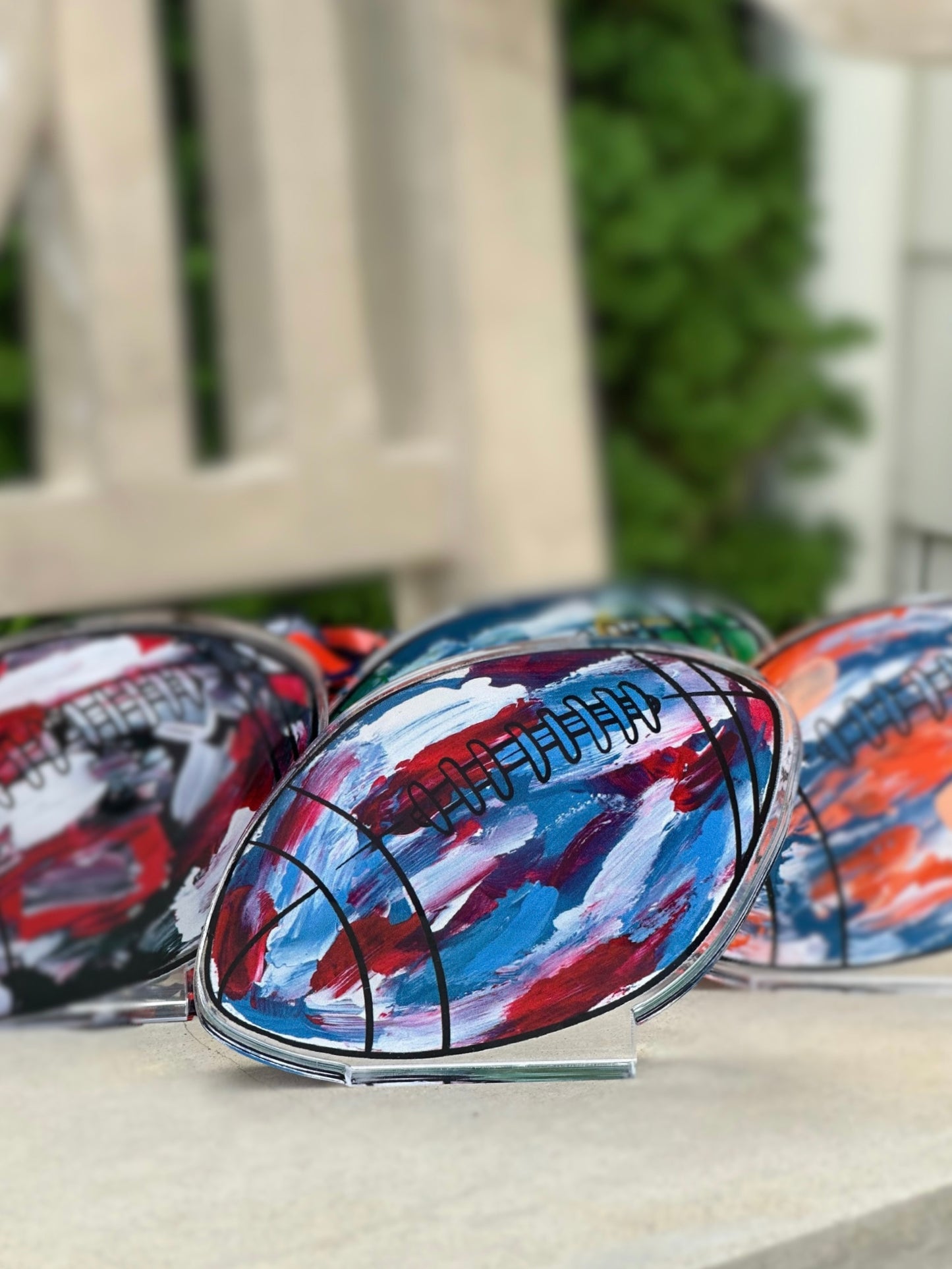 Red and Blue Football Acrylic Cutout
