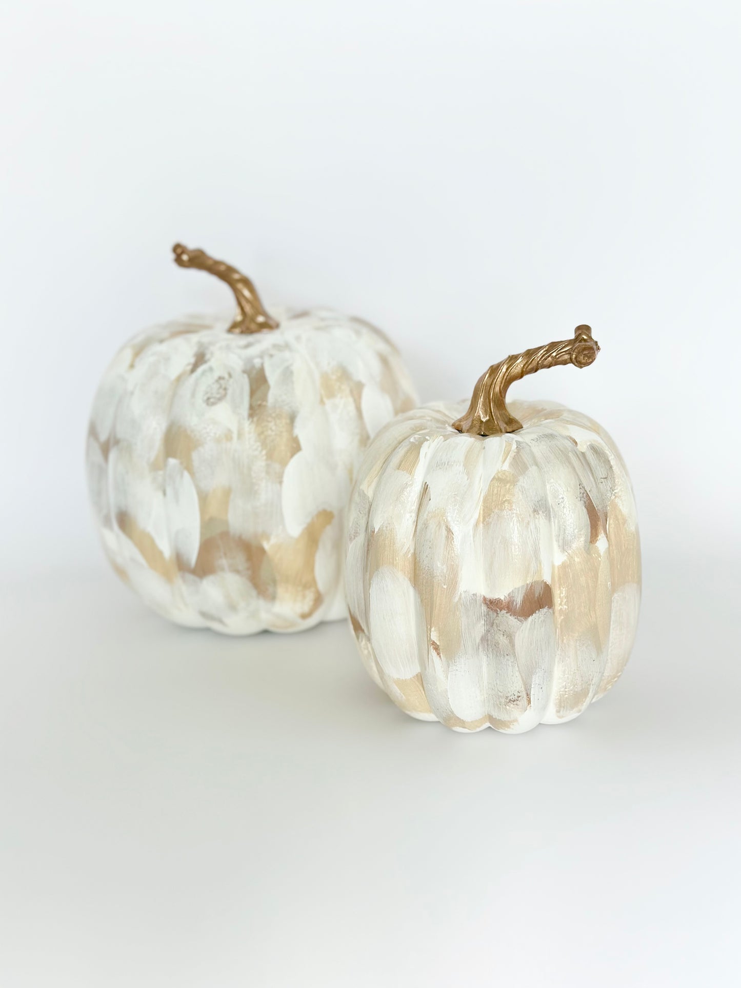 Small Neutral Painted Pumpkin 5.5 inch