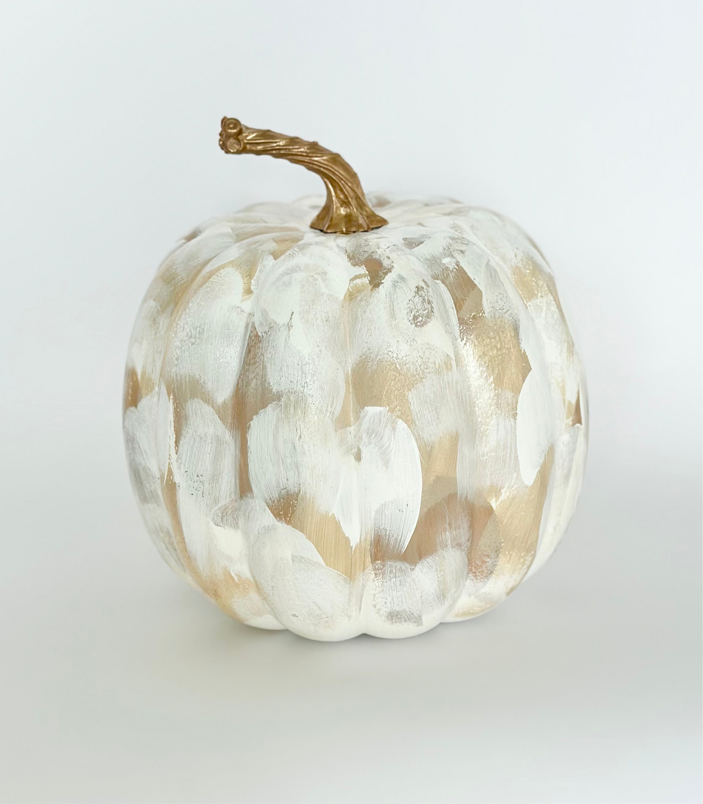 Medium Neutral Painted Pumpkin 7.5 inch