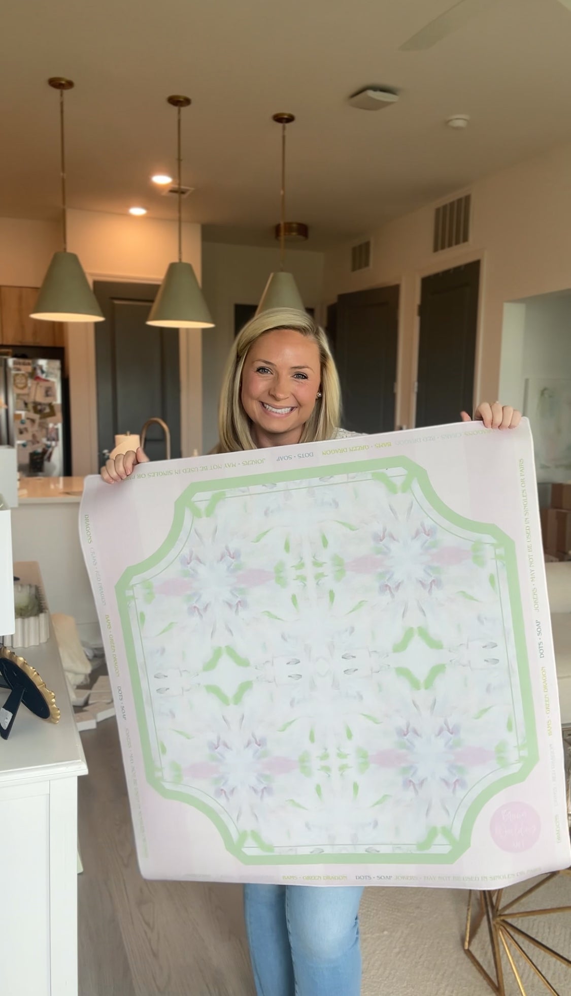 Pink Lilly Mahjong Mat