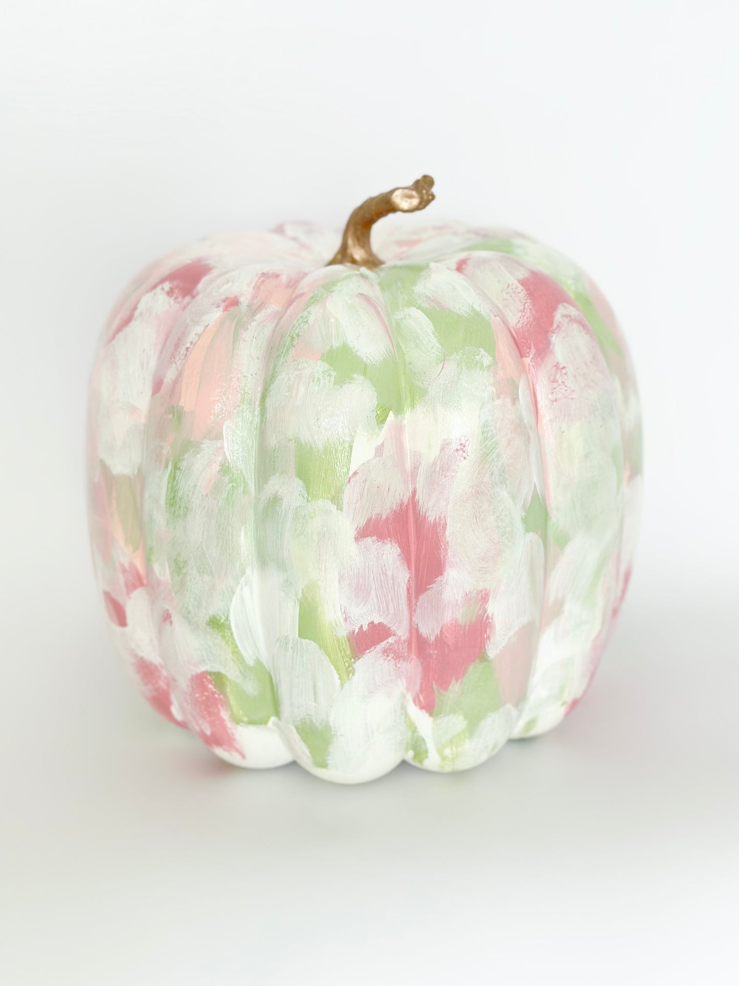 Large Pink Painted Pumpkin 11 inch