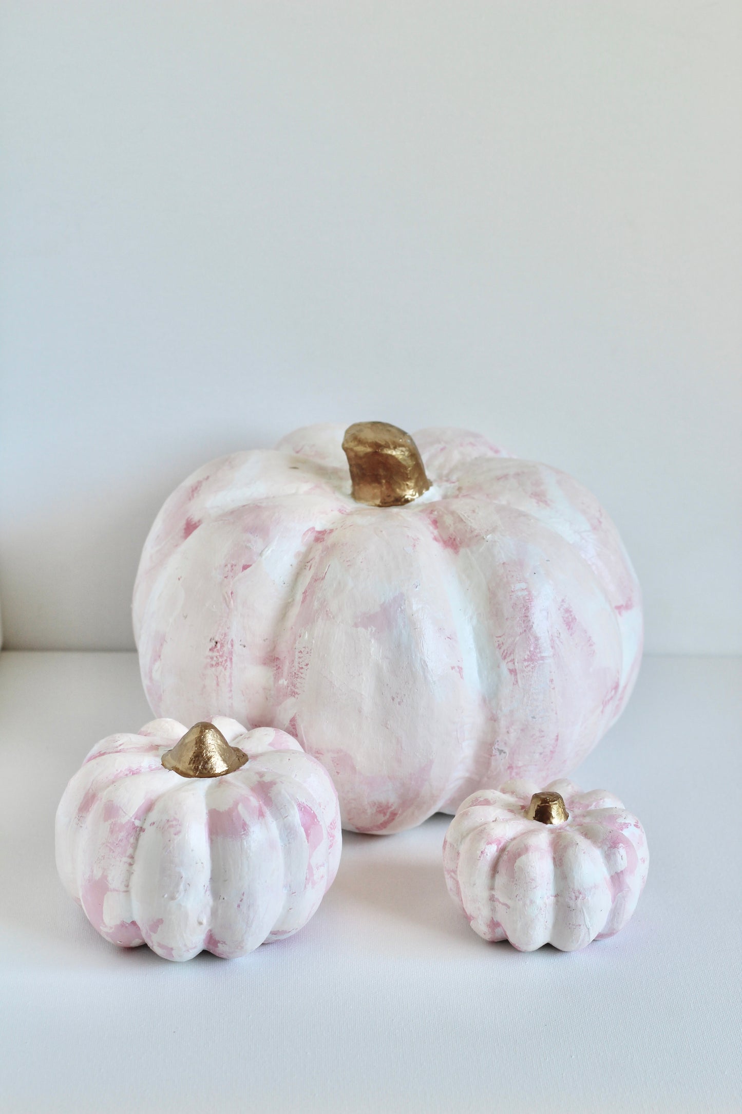 Seconds Sale - Pink Painted Pumpkins Set