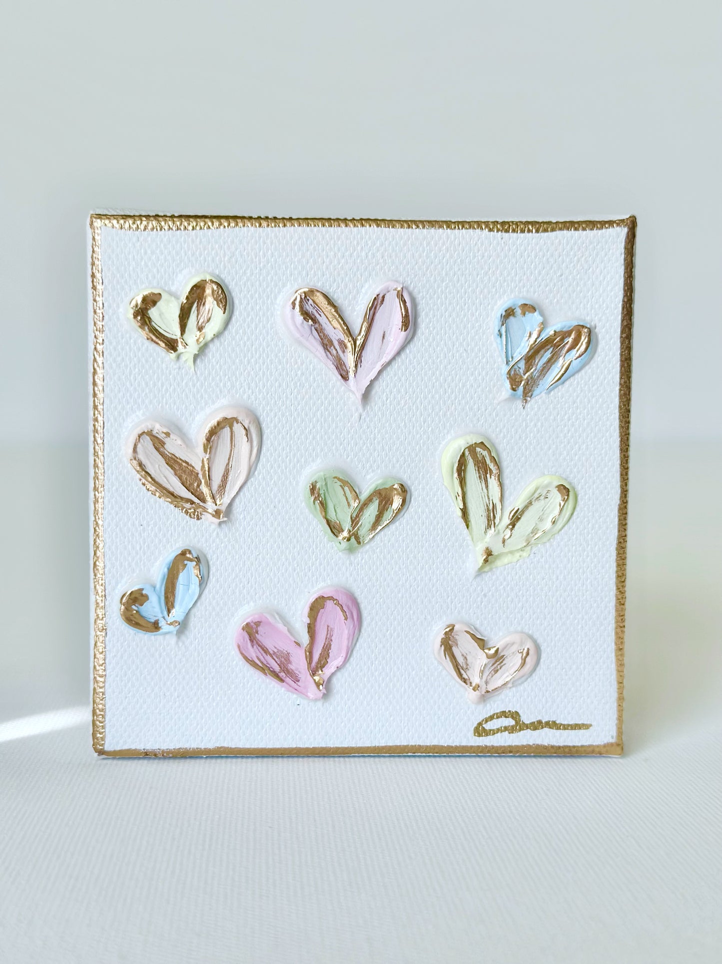 Candy Hearts Canvas 4x4