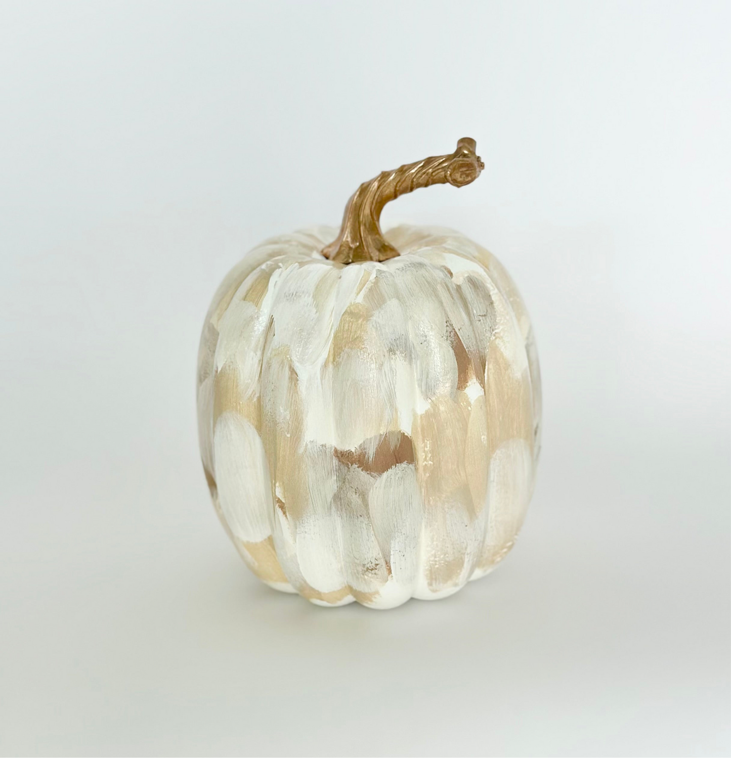 Small Neutral Painted Pumpkin 5.5 inch