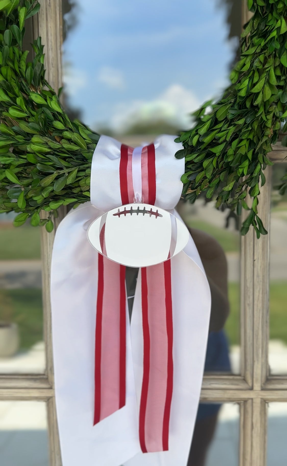 Acrylic Football Wreath Charm