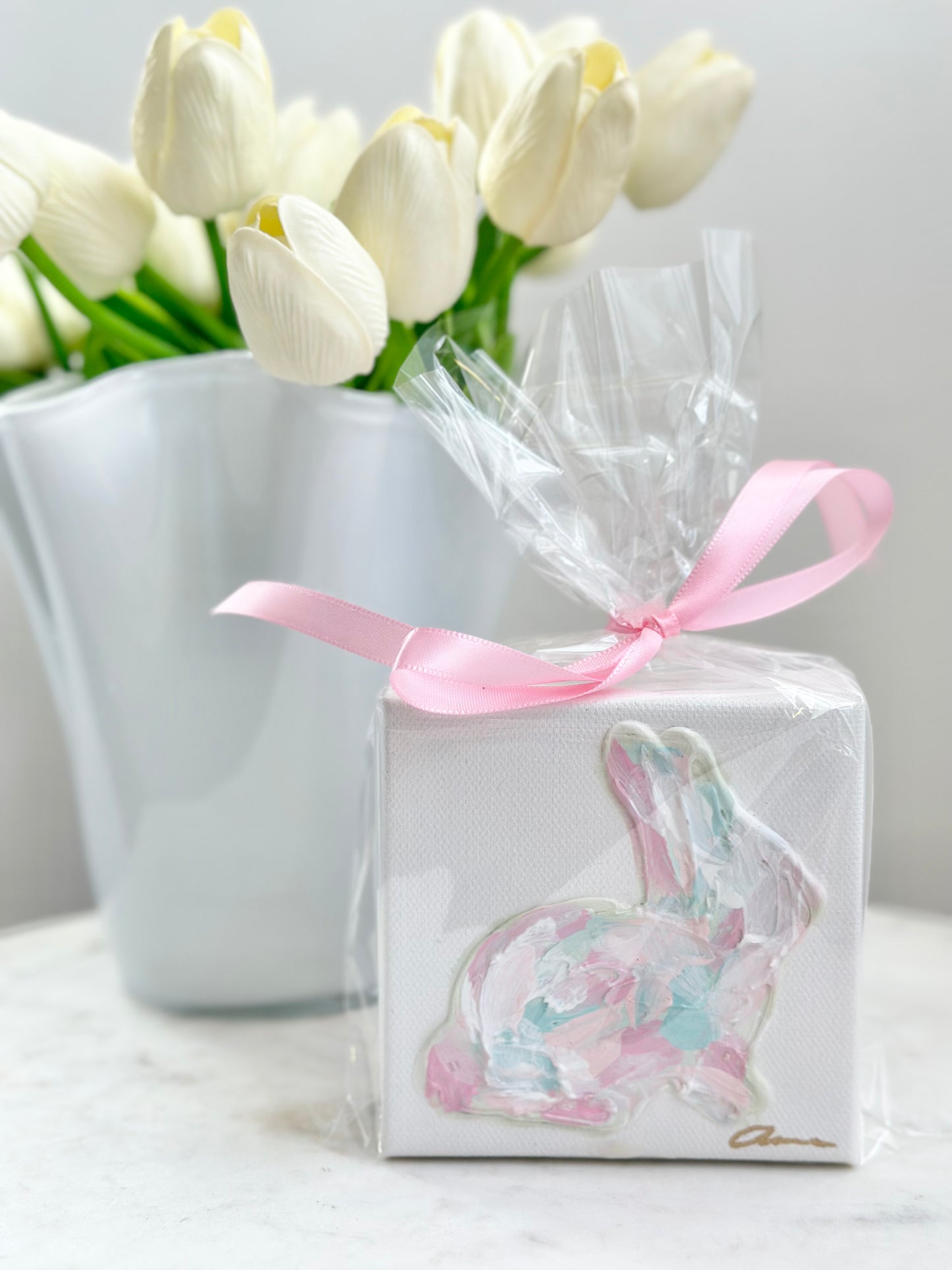 FLASH SALE Pastel Bunny Canvas 4x4