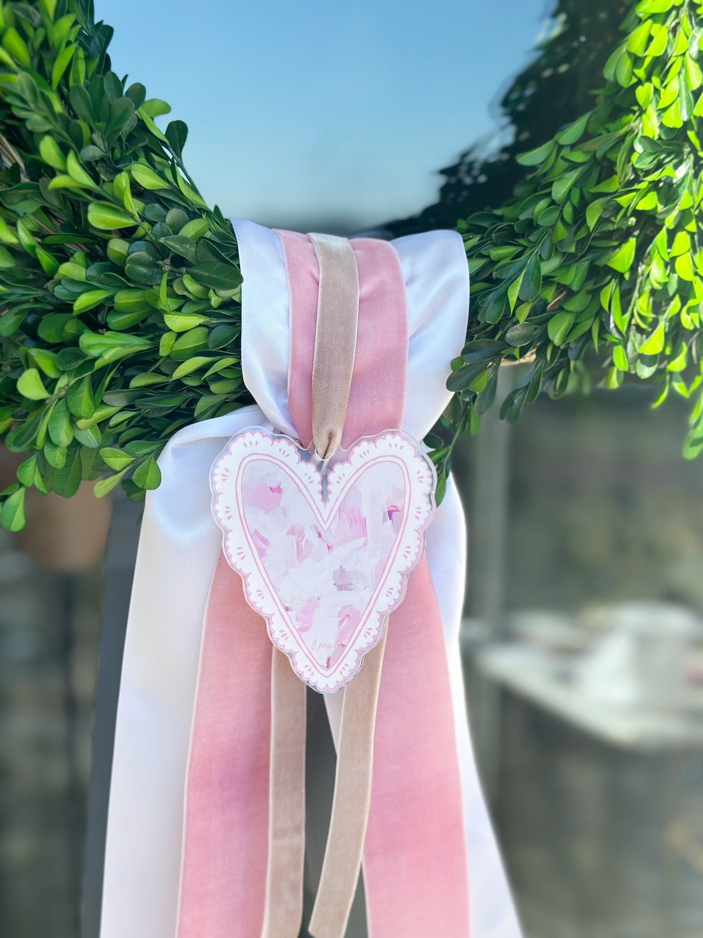 Acrylic Heart Wreath Charm