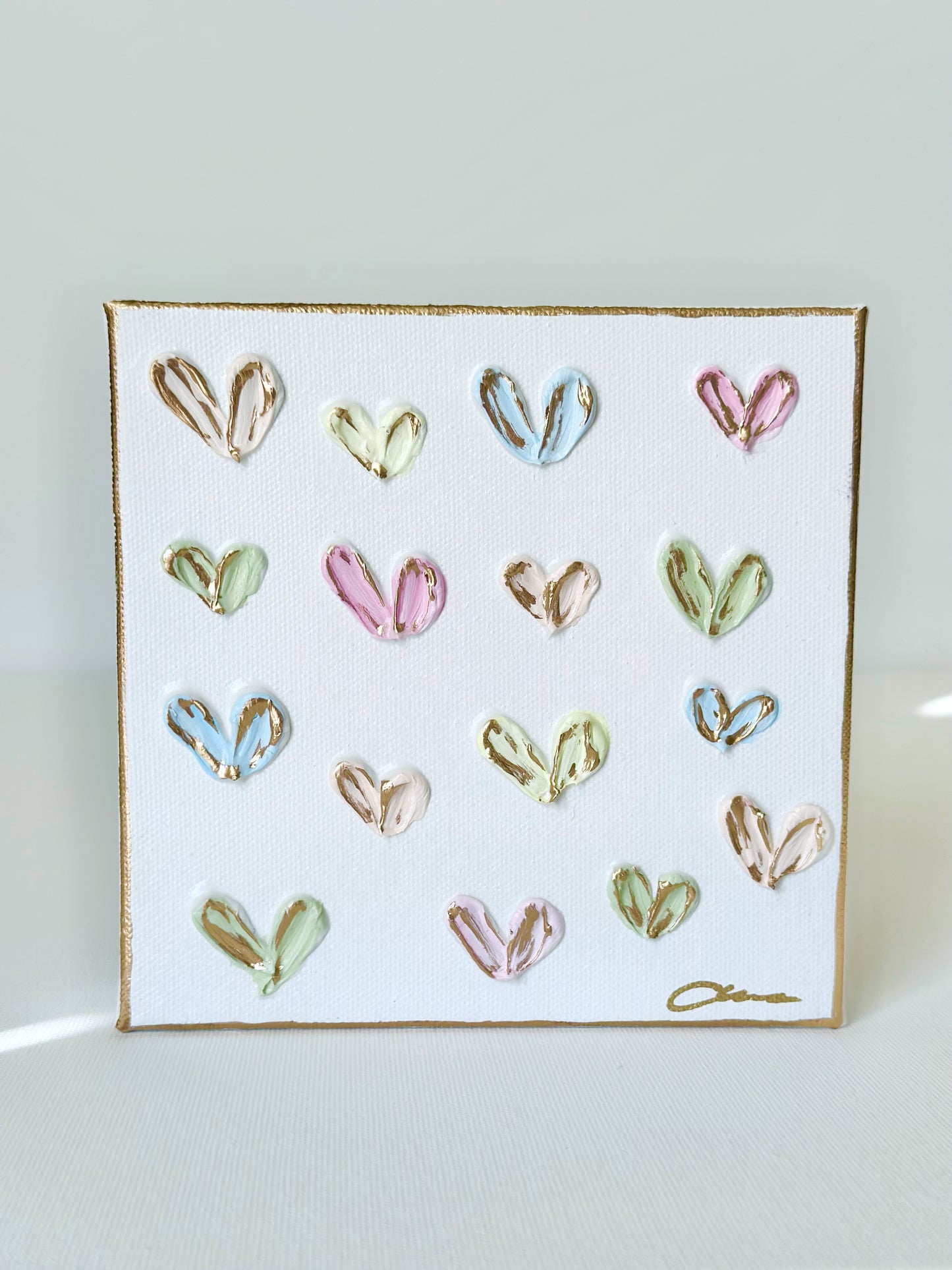 Candy Hearts Canvas 6x6