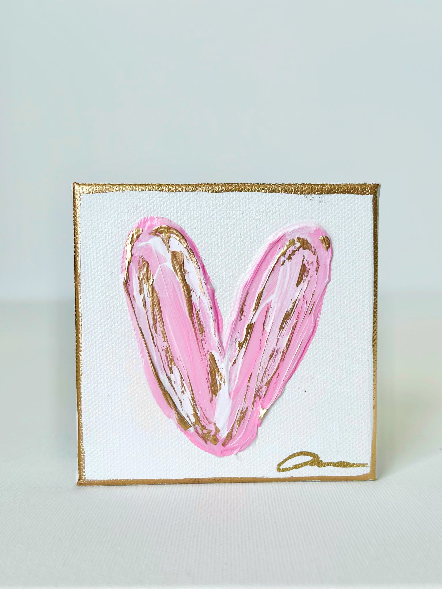Pink Heart Canvas 4x4