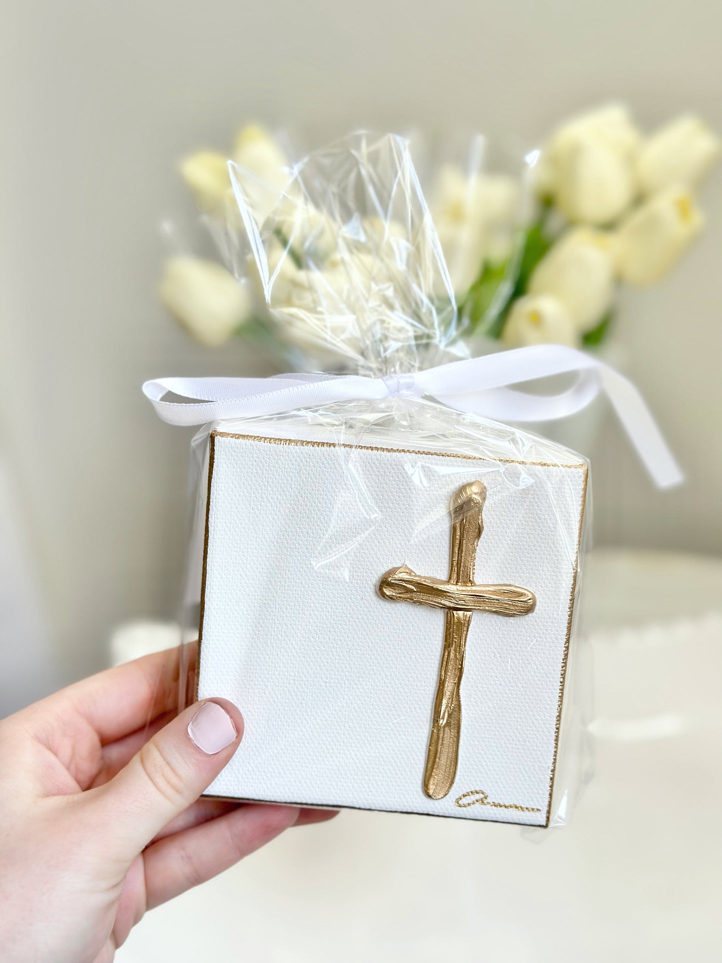 Gold Cross Canvas 4x4