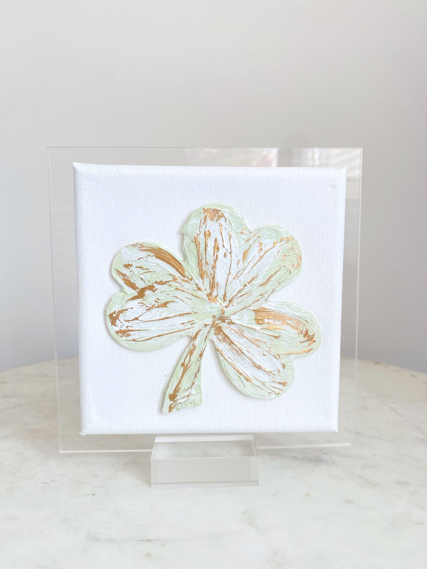Clover on Canvas + Acrylic 6x6