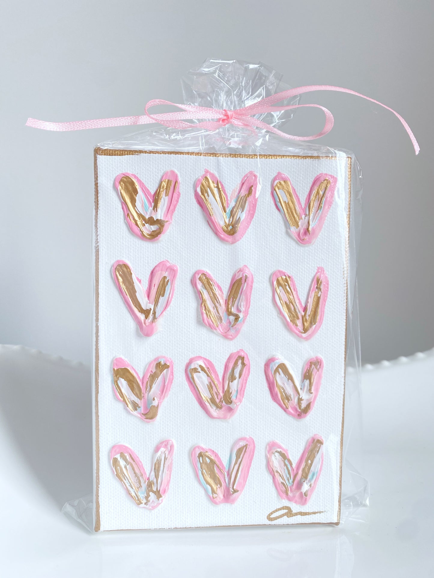 Pink Hearts Canvas