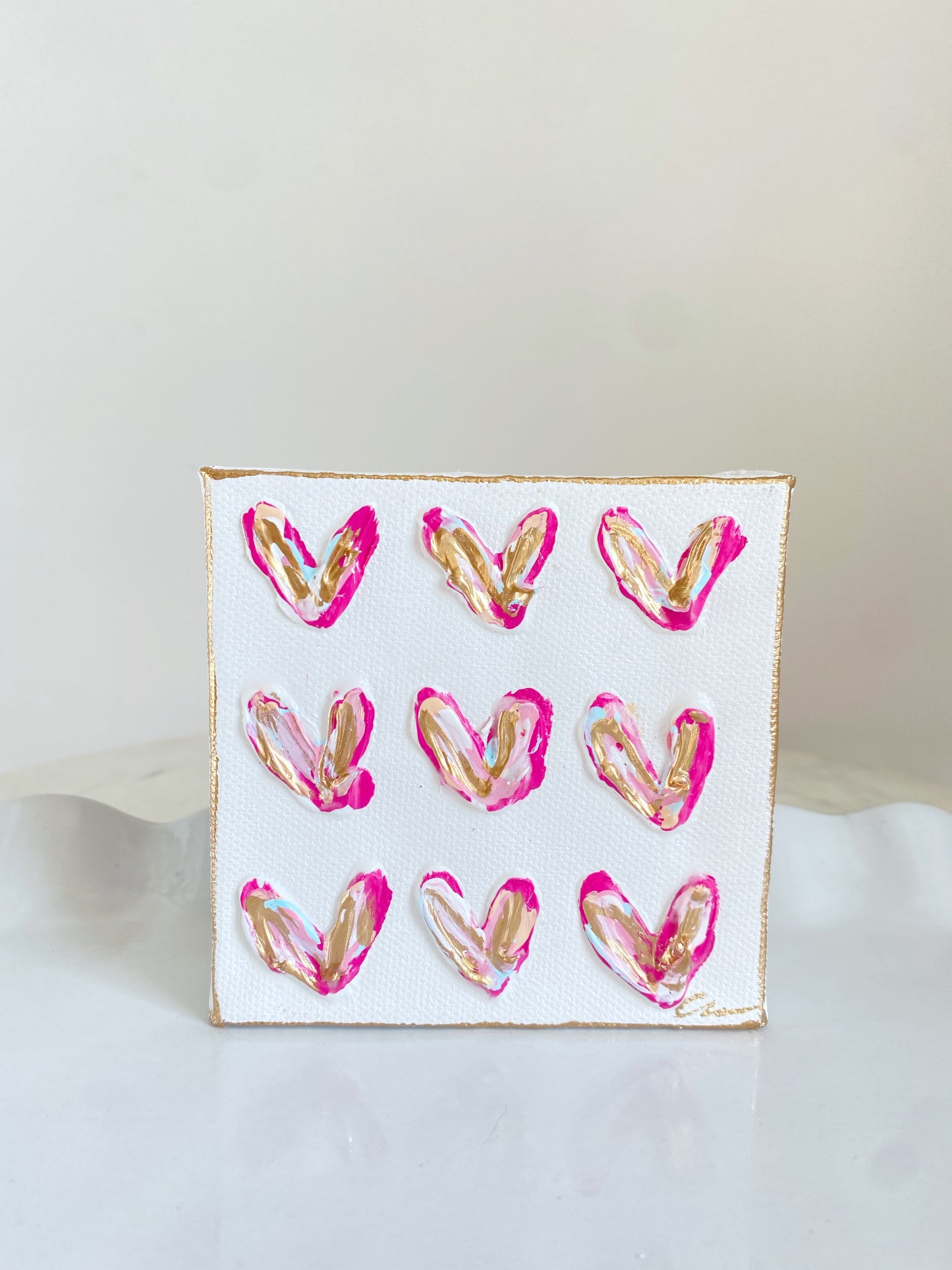 Hot Pink Hearts Canvas