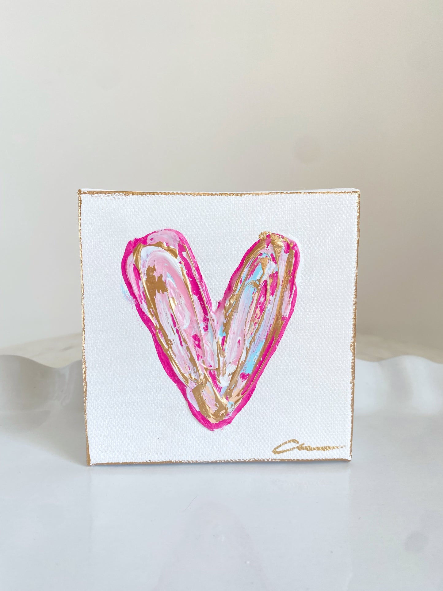 Hot Pink Heart Canvas