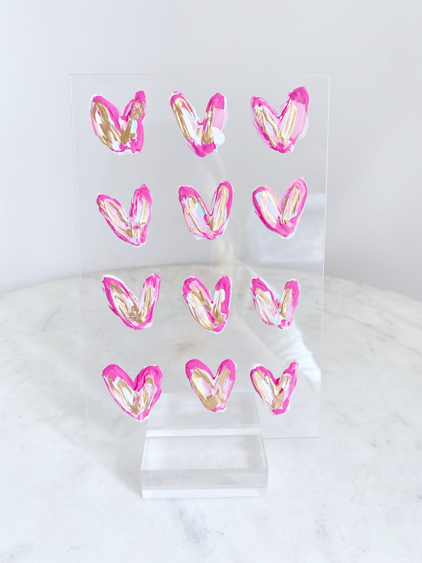 Hearts on Acrylic 4x6