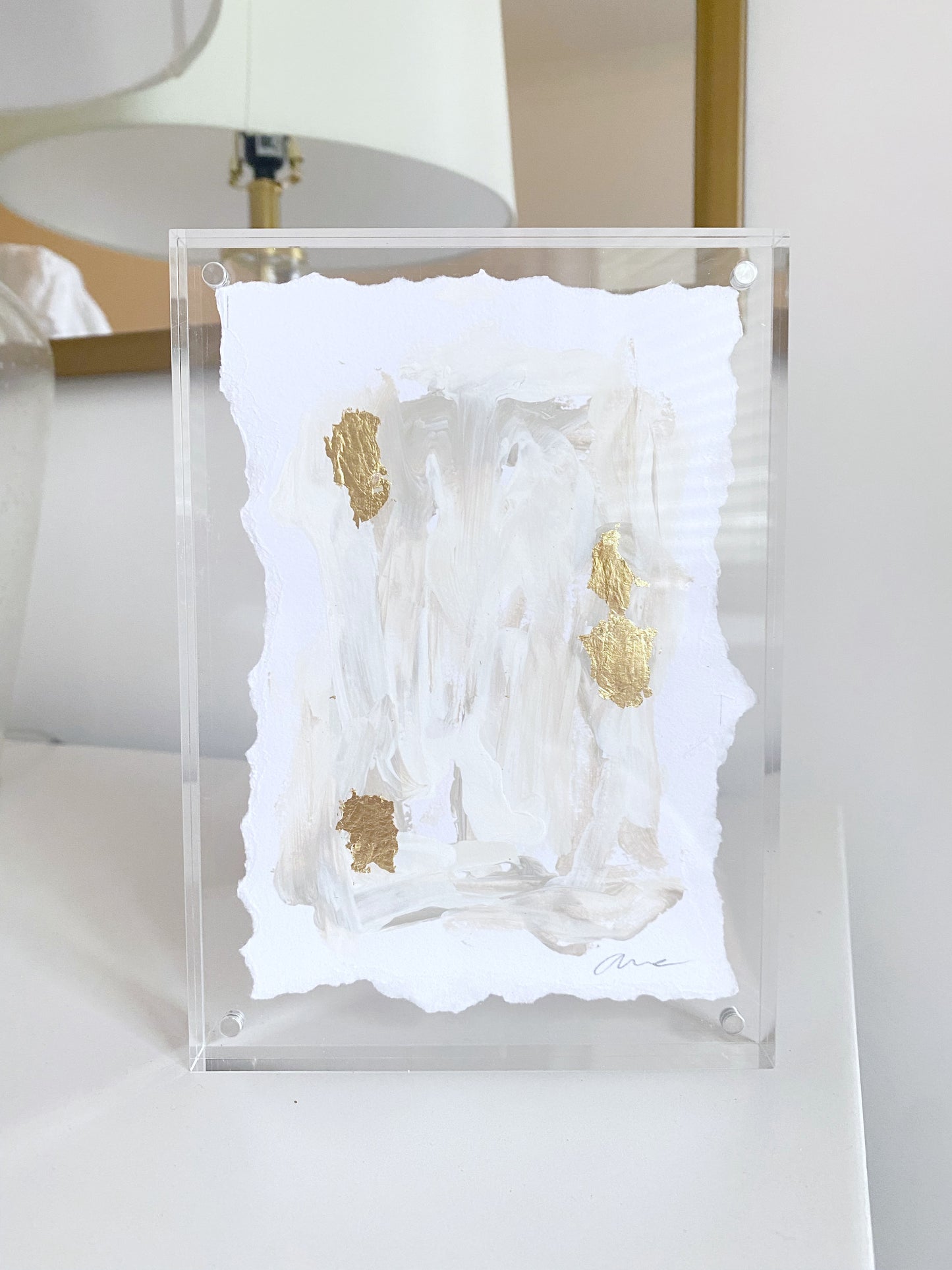 Deckled Edge Abstract In Acrylic Frame