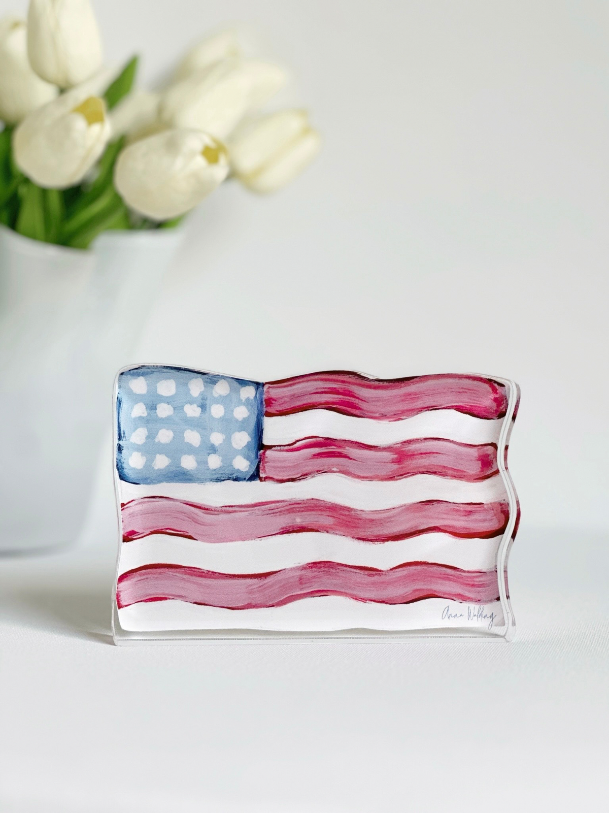 American Flag Acrylic Block