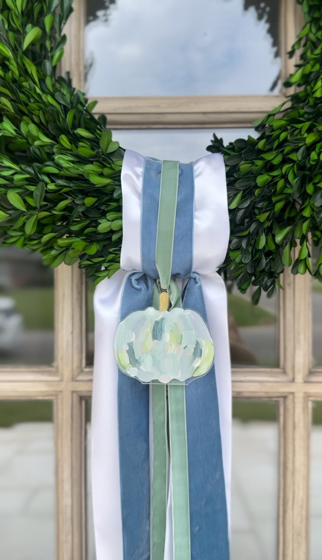 Blue/Green Pumpkin Wreath Charm