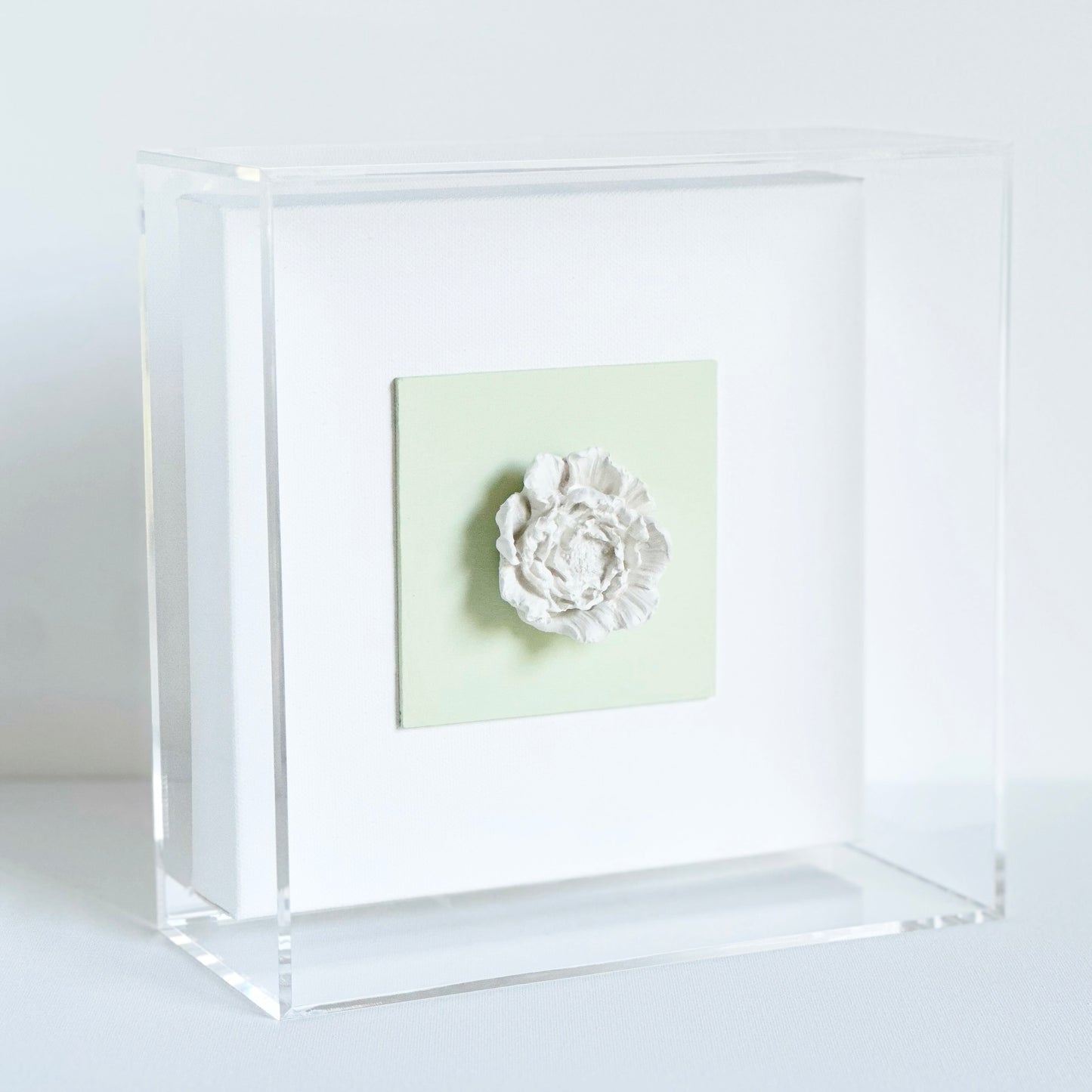 Sage Peony Acrylic Shadowbox Frame 9x9