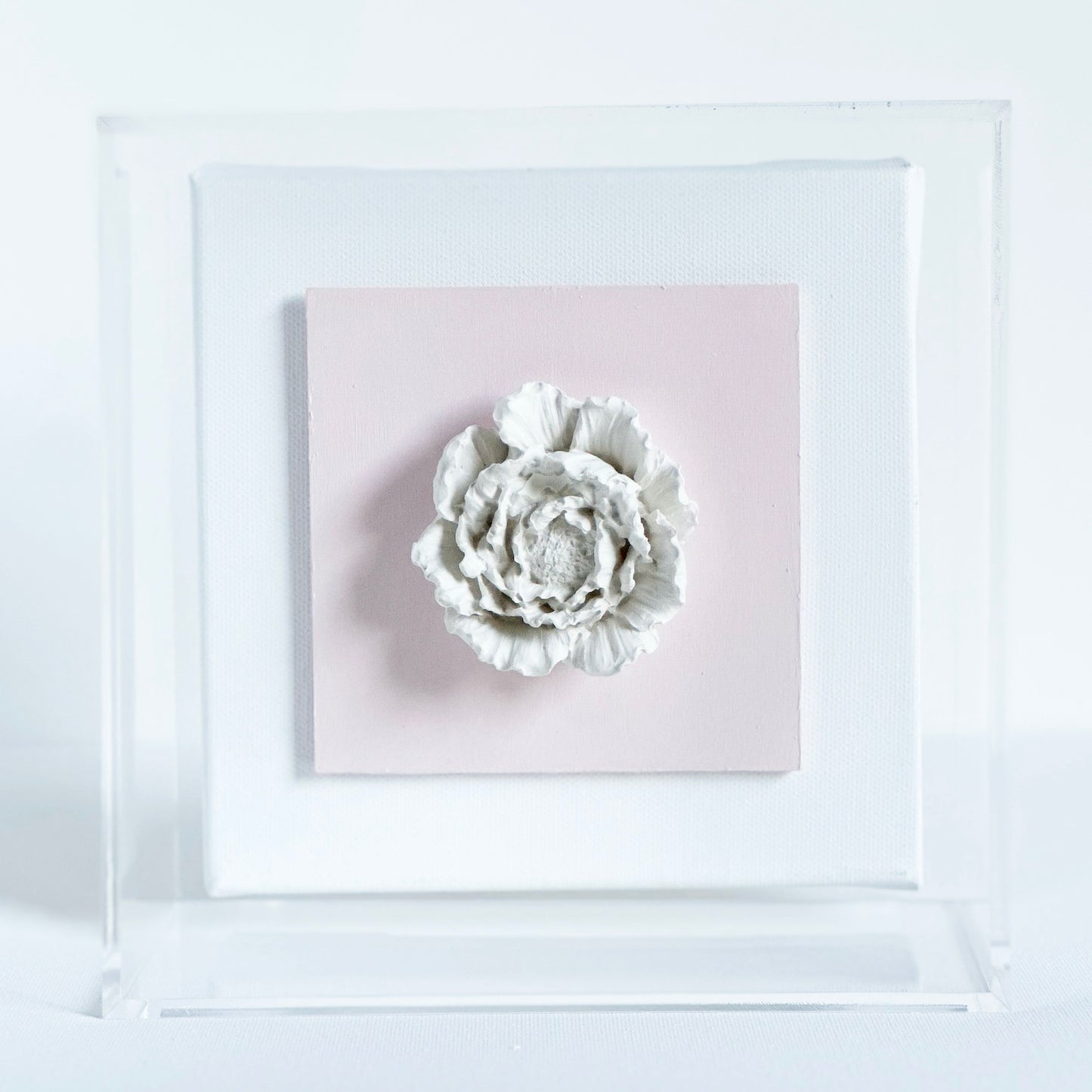 Pink Peony Shadowbox Frame 7x7