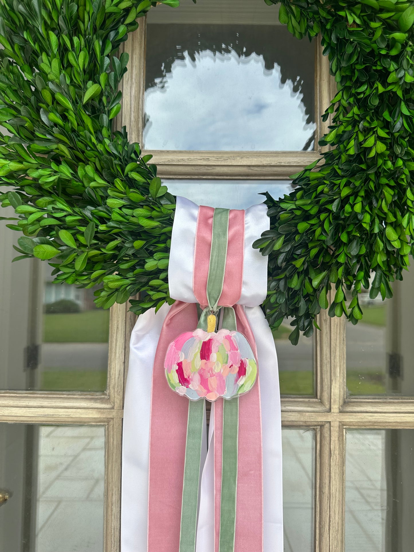 Pink Pumpkin Wreath Charm