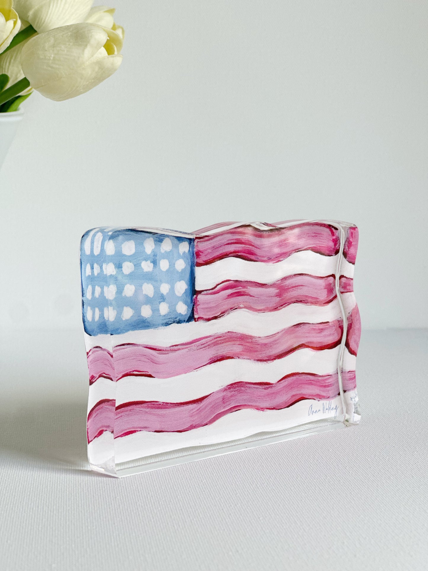 American Flag Acrylic Block