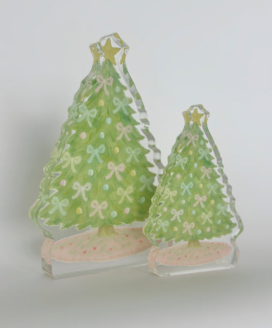 Acrylic Tree with Bows Block