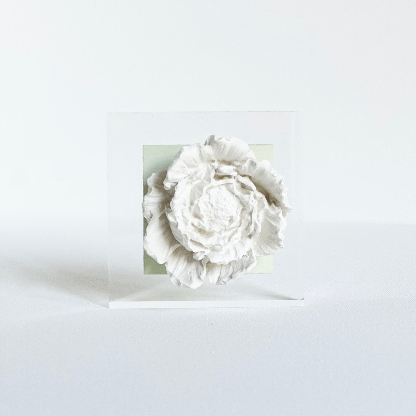 Sage Peony Acrylic Block 3x3