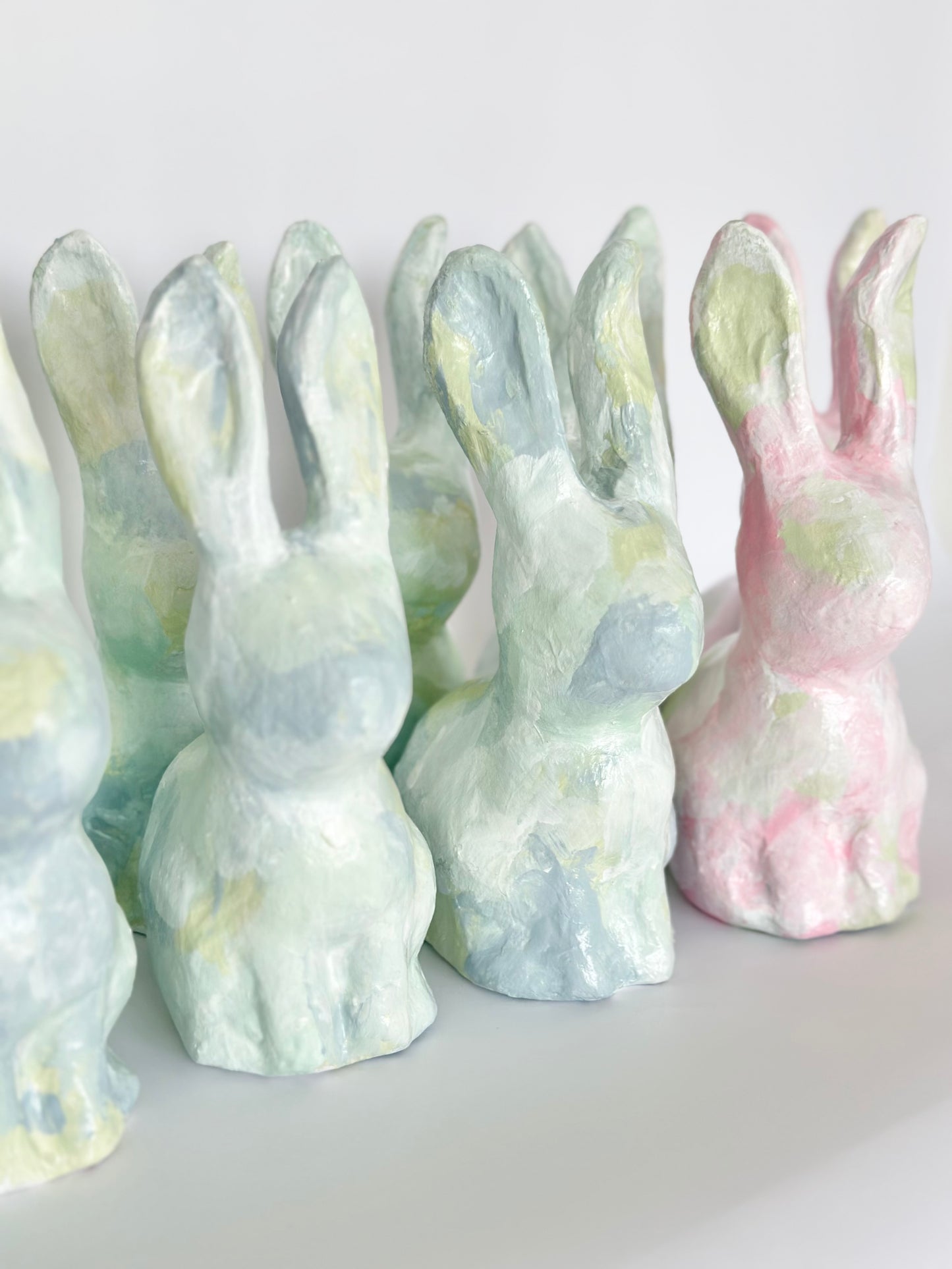 Blue Hand Painted Bunny