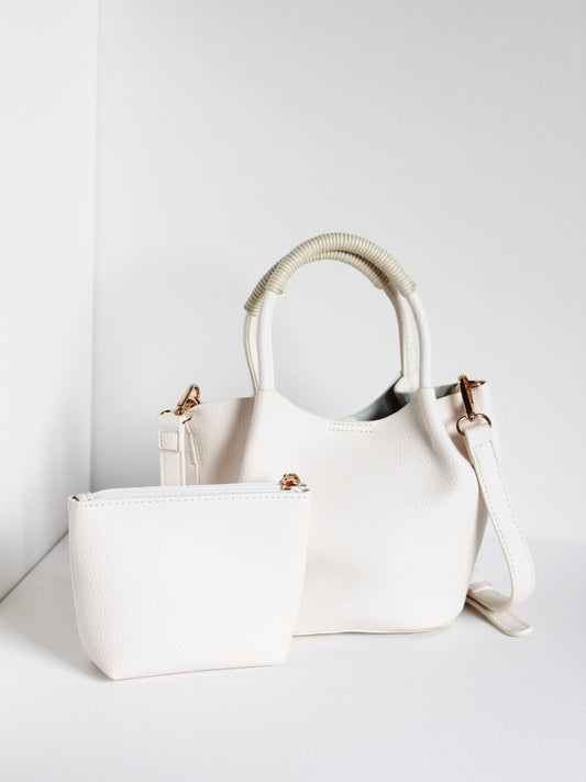 Cream Purse + Cosmetic Bag