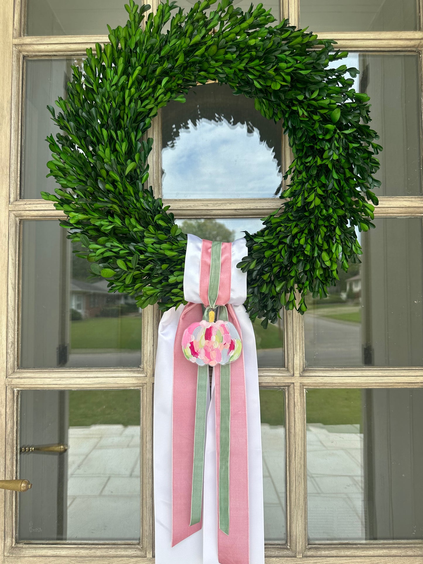 Pink Pumpkin Wreath Charm