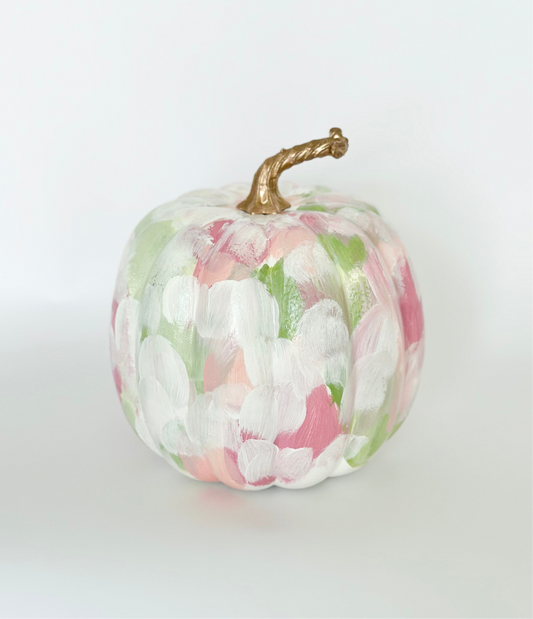 Medium Pink Painted Pumpkin 7.5 inch
